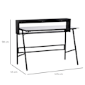 Miniatyrbillede 3 af 8: Rootz skrivebord med hylder - sort, grå - stål, spånplade, glas - cm x 45,27 cm x 35,43 cm