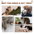 Miniatyrbillede 4 af 11: Rootz Cat Tree - beige, kaffe - klasse E1 spånplade, plys, jute - 24 cm x 16,14 cm x 37,8 cm