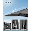 Miniatyrbild 4 av 7: Rootz Parasol Cantilever paraply - Grå solskydd - Utomhustak - 360° rotation - 4 vinklar justering - UPF 50+ - Vattenavvisande - 200g/m² polyester - 3