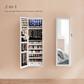 Miniatyrbillede 4 af 8: Rootz smykkeskab - Smykkearrangør - Smykkegarderobe - MDF-konstruktion - Fløjlsforing - Glasspejl - Skønhedsprogram - Nem organisering - Rummeligt lay