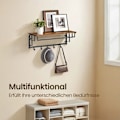 Miniatyrbillede 2 af 5: Rootz Wall Garderobe Opbevaringshylde - Væghylde - Hængende hylde med tøjskinne - Rumbesparer - 80 x 30 x 27 cm