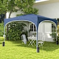 Miniatyrbild 2 av 6: Rootz Folding Gazebo - Paviljonger & partytält - Justerbara i höjdled - Metallstöd - Robust presenning - Inklusive bärväska - Mörkblå - 2,95 x 2,95 x