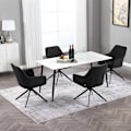 Miniatyrbillede 2 af 9: Rootz spisestuestolesæt - Drejestol - Polstret lænestol - Ergonomisk design - 58cm x 86cm x 63,5cm - Mørkegrå - Sort - 150 kg Kapacitet