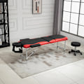 Miniatyrbillede 2 af 11: Rootz Foldemassageborde - Kosmetikborde - Højdejusterbart massagebord med nakkestøtte - Massageseng - Aluminiumskum - Plast - Sort + Rød - 215 x 60 x