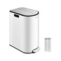 Miniatyrbillede 1 af 7: Rootz stål skraldespand - Affaldsspand - Skraldespand - Fodpedal - Cloud White-Metallic Silver - PP Plast Indvendig spand - 20L & 30L Kapacitet - 49 c