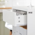 Miniatyrbild 8 av 10: Rootz justerbart barbord - Matbord - Väggmonterat bord - MDF-konstruktion - Utrymmesbesparande design - Justerbar höjd - Enkel montering - Vit - 110cm