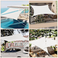 Miniatyrbillede 7 af 8: Rootz Premium Sun Sail Shade - Vandtæt baldakin - UV-beskyttende dæksel - Nem opsætning - Holdbar og rivefast - 4m x 6m