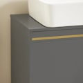 Miniatyrbillede 4 af 9: Rootz Modern Vask Underskab - Badeværelsesvask - Opbevaringsorganisator - Stilfuld grå og guld finish - Rummeligt interiør - Nem montering - 75 cm x 6