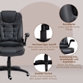 Miniatyrbillede 8 af 10: Rootz Executive Chair - Kontorstol - Skrivebordsstol - Kunstlæder - Justerbar højde - Vippefunktion - 60cm x 69cm x 111-121cm