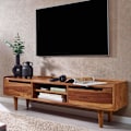 Miniatyrbillede 6 af 7: Rootz lowboard massivt sheesham træ 145x43x35 cm TV kommode med to døre - Design TV skab høj - TV stativ TV skab moderne - TV kommode stue