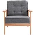 Miniatyrbillede 9 af 9: Rootz Armchair - Accent Chair - Single Sofa -lounge Chair - Upholstered Chair - With Armrests - Wooden Frame - Dark Gray - 64.5 x 70 x 74 cm
