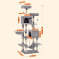 Miniatyrbild 6 av 9: Rootz Multi-Level Cat-skrapstolpe - Kattträd - Kattlägenhet - Material av hög kvalitet - Mysigt plyschskydd - Interaktiva lekfunktioner - Skyddar möbl