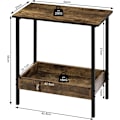 Miniatyrbillede 3 af 9: Rootz Metal Sidebord - Træ Sofabord - Kompakt Endebord - Praktisk opbevaringsløsning - 50cm x 55cm x 25cm