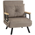 Miniatyrbillede 9 af 9: Rootz sovestol - Cabriolet sovesofa - Justerbart ryglæn - Robust stålstel - Plys polstring - Lysebrun - 63W x 73D x 81H cm