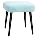 Miniatyrbillede 1 af 10: Rootz skammel med kashmir-look stof - Fodstøtte - Stålben - Lyseblå - 42cm x 42cm x 47cm