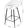 Miniatyrbild 3 av 8: Rootz Hollow Back Barpall Set - Counter Chair - High Back Chair - PP Material - Ergonomisk design - 47cm x 84cm x 48,5cm