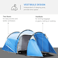 Miniatyrbillede 7 af 10: Rootz Campingtelt - Pop-up telt - Forværelse - Transporttaske - Soveplads - Vandtæt - Bæretaske - Polyester - Glasfiber - Lyseblå - 426L x 206W x 154H