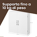 Miniatyrbillede 3 af 4: Rootz Wall Cabinet - Badeværelsesopbevaring - Rumbesparende arrangør - holder genstande støvfri - 60 cm x 18 cm x 60 cm