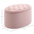 Miniatyrbild 3 av 7: Rootz Bänk - Klädd bänk med förvaringsutrymme - Bröstbänk - Oval form - Hall - Sovrum - Vardagsrum - Sammetslen - Polyester - Rosa - 71 x 52 x 42 cm