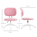 Miniatyrbillede 3 af 6: Rootz Kontorstol - Computerstol - Drejestol - Højdejusterbar - Skumpolstring - Pink - 48 cm x 53 cm x 80-90 cm