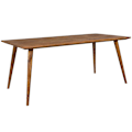 Miniatyrbillede 1 af 7: Rootz spisebord 180 x 80 x 76 cm Sheesham rustikt massivt træ - Design landsted spisebord - Bord til spisestue stort - 6 - 8 personer