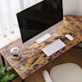 Pikkukuva 9 / 10: Rootz Industrial Computer Desk - Vintage toimistopöytä - L-muotoinen pöytä - Musta metallirunko - Tilaa säästävä - Säädettävät jalat - Runsaasti säily