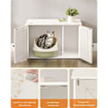 Miniatyrbillede 8 af 8: Rootz White Cat kattebakke - Kitty Toilet - Træspånplade - MDF - Stor opbevaring - Nem montering - 80cm x 53cm x 50cm
