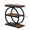 Miniatyrbillede 7 af 7: Rootz Endebord - Sidebord - Natbord - Pladsbesparende opbevaring - 30 cm Dybde x 60 cm Bredde x 65 cm Højde E1 MDF Træ & Metal