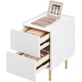 Miniatyrbillede 8 af 8: Rootz Modern Sengebord - Natbord, Opbevaringsenhed - Rigelig opbevaring, Holdbart design, Beskyttelsesfunktioner - MDF, Metal - 25x51x40 cm