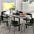Pikkukuva 2 / 7: Rootzin ruokapöytä - Keittiön pöytä - Jatkettava - Liukumaton lattia - 6 hengelle - MDF-teräs - Tummanharmaa - 160L x 70W x 76K cm