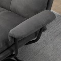 Miniatyrbillede 4 af 5: Rootz Relax Stol med osmannisk - Lænestol med fodskammel - Justerbart ryglæn - Mikrofiber - Mørkegrå - 78L x 91W x 103,5H cm