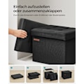 Miniatyrbillede 5 af 5: Rootz Black Seat Kiste - Ottoman - Opbevaringsboks - Imiteret linned - MDF - Skum - 31cm x 41cm x 31cm
