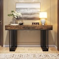 Miniatyrbillede 3 af 8: Rootz 55 tommer konsolbord - Sofabord - Gangbord - Konstrueret træ og metal - 140 cm B x 30 cm D x 83 cm H