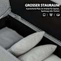 Miniatyrbillede 4 af 10: Rootz polstret sengebænk med opbevaring - Soveværelsesbænk - Entrébænk - Skjult opbevaring - Komfortabelt stof - 140 cm x 49 cm x 68 cm