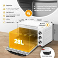 Miniatyrbillede 3 af 9: Rootz Mini Ovn - Kompakt elektrisk komfur - Bage- og grillovn - Intelligent temperaturkontrol - Rummelig 28L kapacitet - Sikker dobbelt glasdør - 47,4