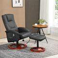 Miniatyrbillede 3 af 7: Rootz Massagestol - Afslapningsstol - Med fodskammel - 10 massagepunkter - Liggefunktion - Roterende sæde - Sort - 73 x 83 x 106cm