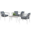 Pikkukuva 1 / 5: Rootz Garden Set - 4 kpl - Swing Function - Istuintyynyt - Polyrottinki - Metallirunko - Harmaa - 68W x 68D x 67K cm