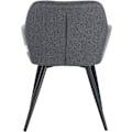 Miniatyrbillede 6 af 7: Rootz sæt med 2 spisestuestole - Lænestole - Komfortstole - Ergonomisk design, holdbar konstruktion, nem montering - linned og metal - 49cm x 43cm