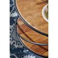 Miniatyrbild 4 av 7: Rootz soffbord 58x58x35 cm massivt sheesham trä - metall soffbord runt - Design vardagsrumsbord soffbord solid - Litet bord sidobord vardagsrum modern