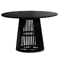 Miniatyrbillede 1 af 7: Rootz spisestuebord - moderne rundt køkkenbord - massivt træ, håndlavet - unikt design, holdbart, let at samle - 120 cm x 120 cm x 77 cm - sort