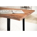 Miniatyrbillede 4 af 6: Rootz Modern Design Kontorbord - Skrivebord i massivt træ - Naturlig korn - Trapezformede metalben - Håndlavet - 200 cm x 100 cm x 76 cm