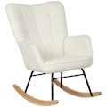 Miniatyrbild 1 av 7: Rootz gungstol fleece look - ergonomisk fåtölj - avkopplande stol - stöder kropp - 98d x 71W x 101h cm