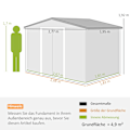 Miniatyrbillede 3 af 11: Rootz Tool Shed - Bike Shed - Haveopbevaring - Vejrbestandigt metal - 2,7 m x 1,9 m x 1,9 m - Robust galvaniseret stålkonstruktion
