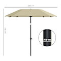 Pikkukuva 3 / 11: Rootz 2,33m Parasol -sateenvarjo - Terassi -näyttö - Sun Shade - UV -suojaus - 2,33m x 2,33m x 2,4m
