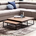 Miniatyrbillede 2 af 7: Rootz 2-teilig massivt træ 75 x 75 x 27 cm - Design stuebord Sheesham træ - Stue Loungebord Palisander massiv med metalben