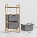 Miniatyrbillede 3 af 11: Rootz Bambus vaskeri - Tøjarrangør - Opbevaringsløsning - Rumbesparelse - 44W x 34d x 96H cm