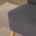 Miniatyrbillede 4 af 7: Rootz sofa - retrodesign - 2 pers. sofa - træben - fløjlsagtig polyester - mørkegrå - 117 cm x 56,5 cm x 77 cm