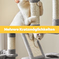Miniatyrbild 5 av 6: Rootz Cat Tree - Scratching Post - Climbing Tree - Space Saving Amusement Park - 60 x 50 x 206 cm - Grå - Plush & Sisal
