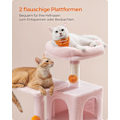 Miniatyrbillede 3 af 6: Rootz Jelly Pink Cat kradsestolpe - Kattetræ - Katteklatrestativ - Spånplade Plys Sisal - 45cm x 35cm x 112cm - Robust konstruktion - Multi-Cat Hushol