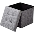 Miniatyrbillede 4 af 8: Rootz foldeopbevaringsskammel - Osmannisk bænk - Pladsbesparende sæde - MDF (E1) - 37,5 cm x 38 cm x 37,5 cm - Åndbart linnedbetræk